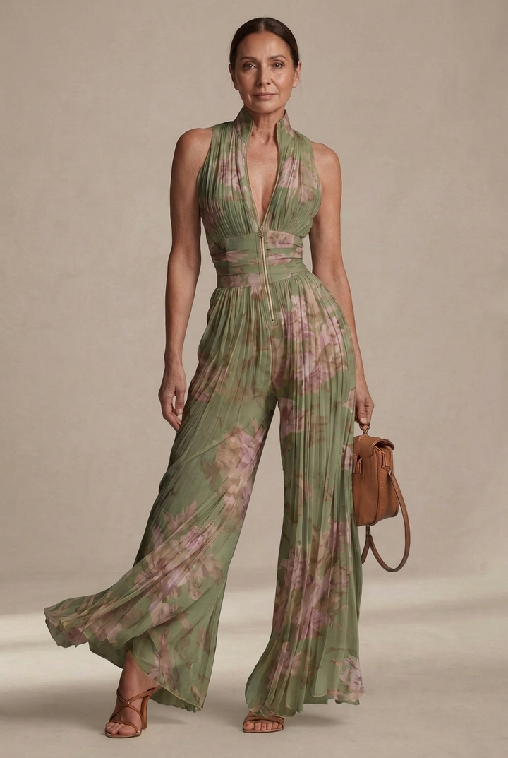 Inés | Mono plisado de gasa floral