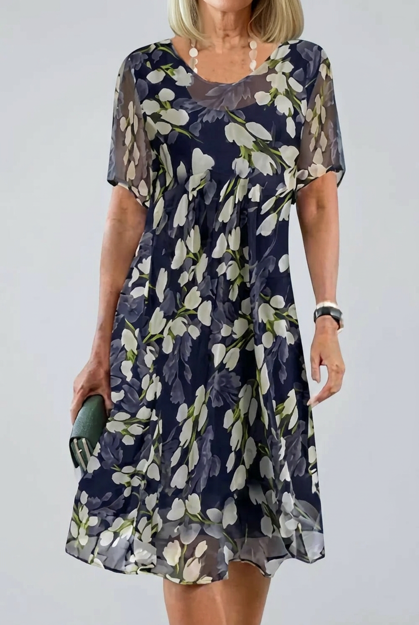 Elisa - Vestido de gasa floral elegante