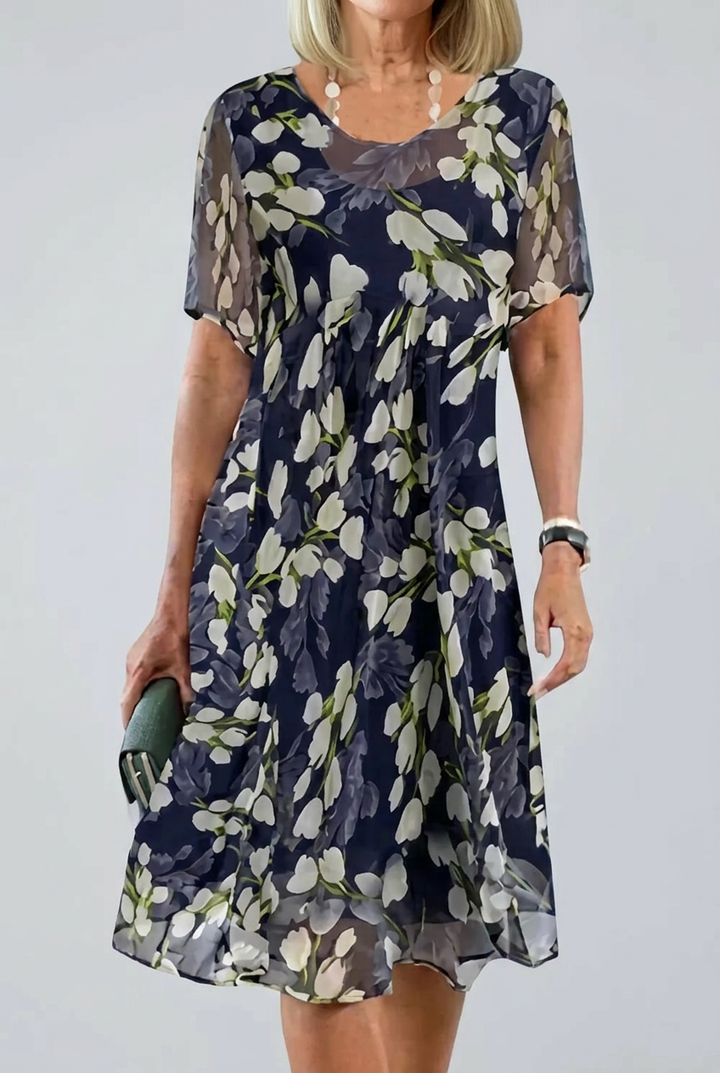 Elisa - Vestido de gasa floral elegante