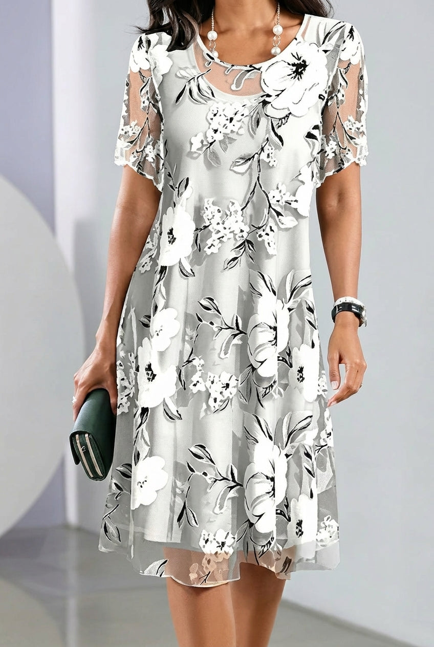 Elisa - Vestido de gasa floral elegante