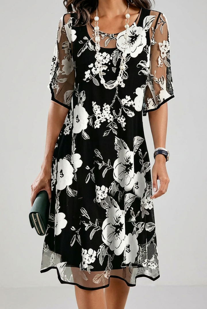 Elisa - Vestido de gasa floral elegante