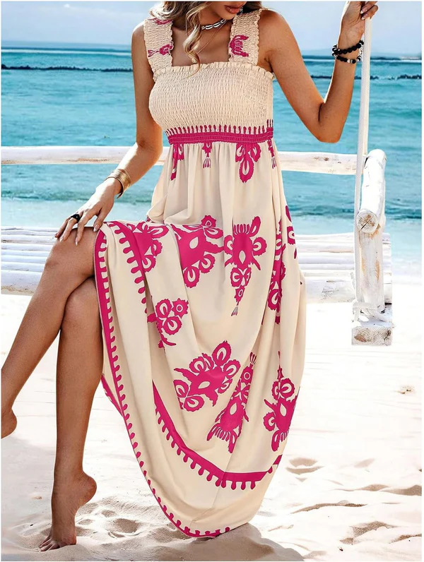 Martina | Vestido maxi con estampado artístico