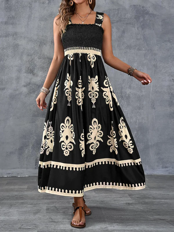 Martina | Vestido maxi con estampado artístico