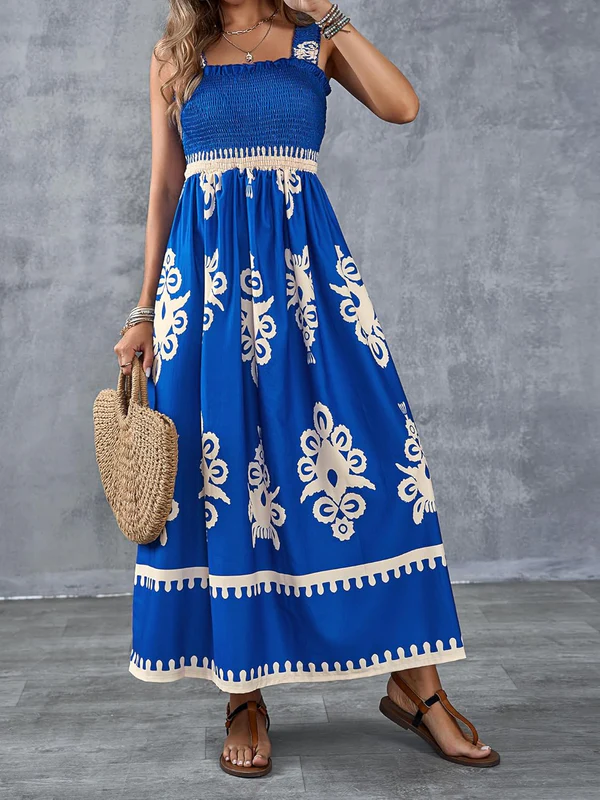 Martina | Vestido maxi con estampado artístico