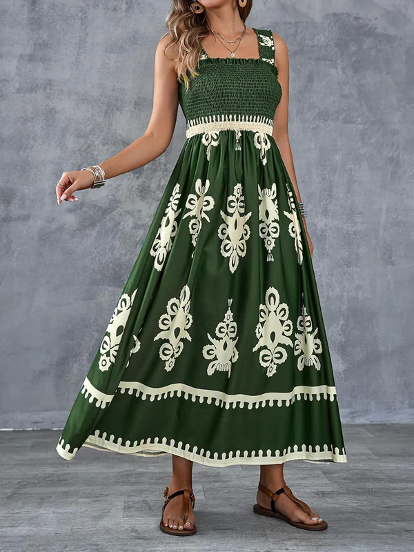 Martina | Vestido maxi con estampado artístico