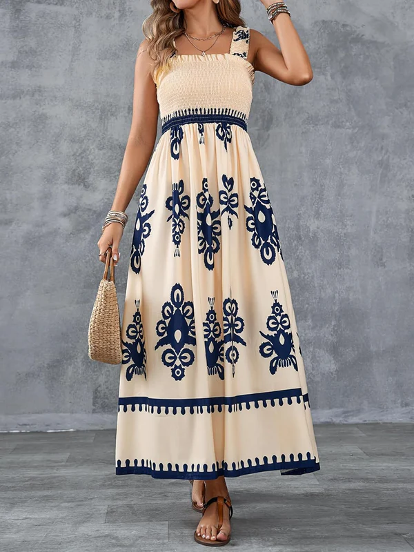 Martina | Vestido maxi con estampado artístico