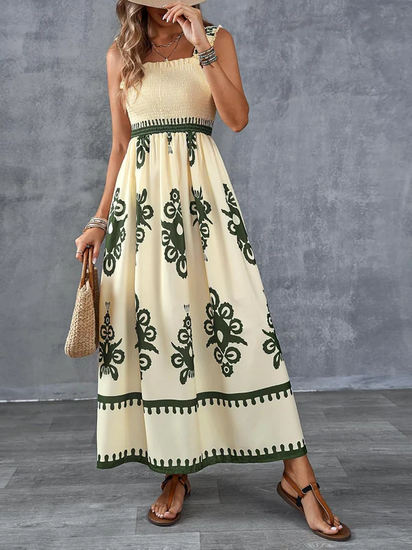 Martina | Vestido maxi con estampado artístico