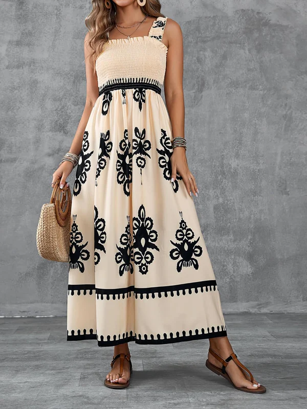 Martina | Vestido maxi con estampado artístico