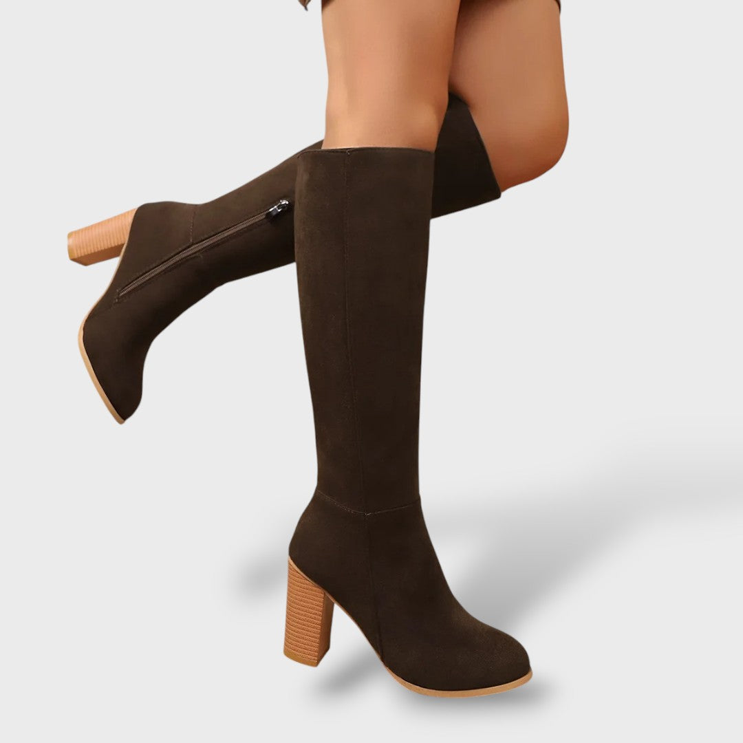 Botas Cowboy Mujer Ante Tacón Alto