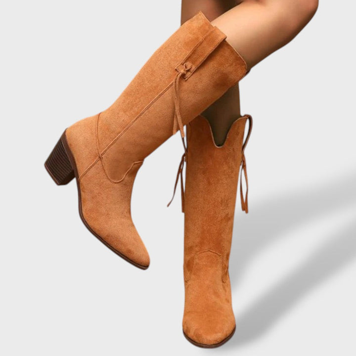 Botas Cowboy Mujer Invierno de Ante Sintético