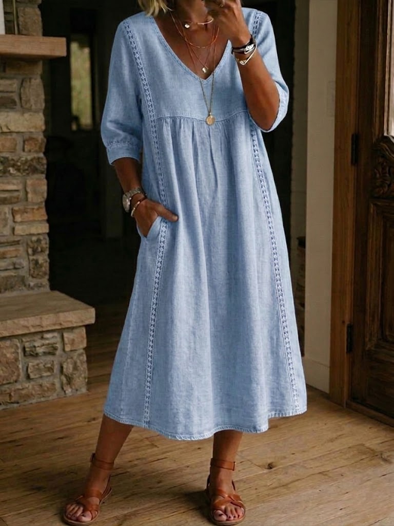 Alba | Vestido maxi con estampado floral artístico y algodón premium