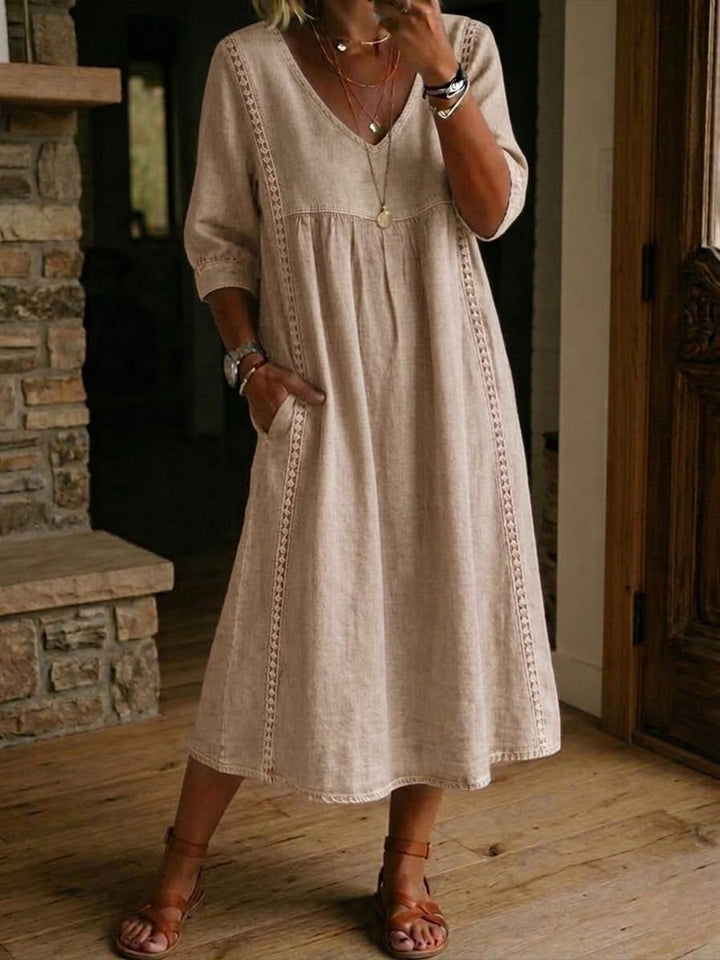 Alba | Vestido maxi con estampado floral artístico y algodón premium