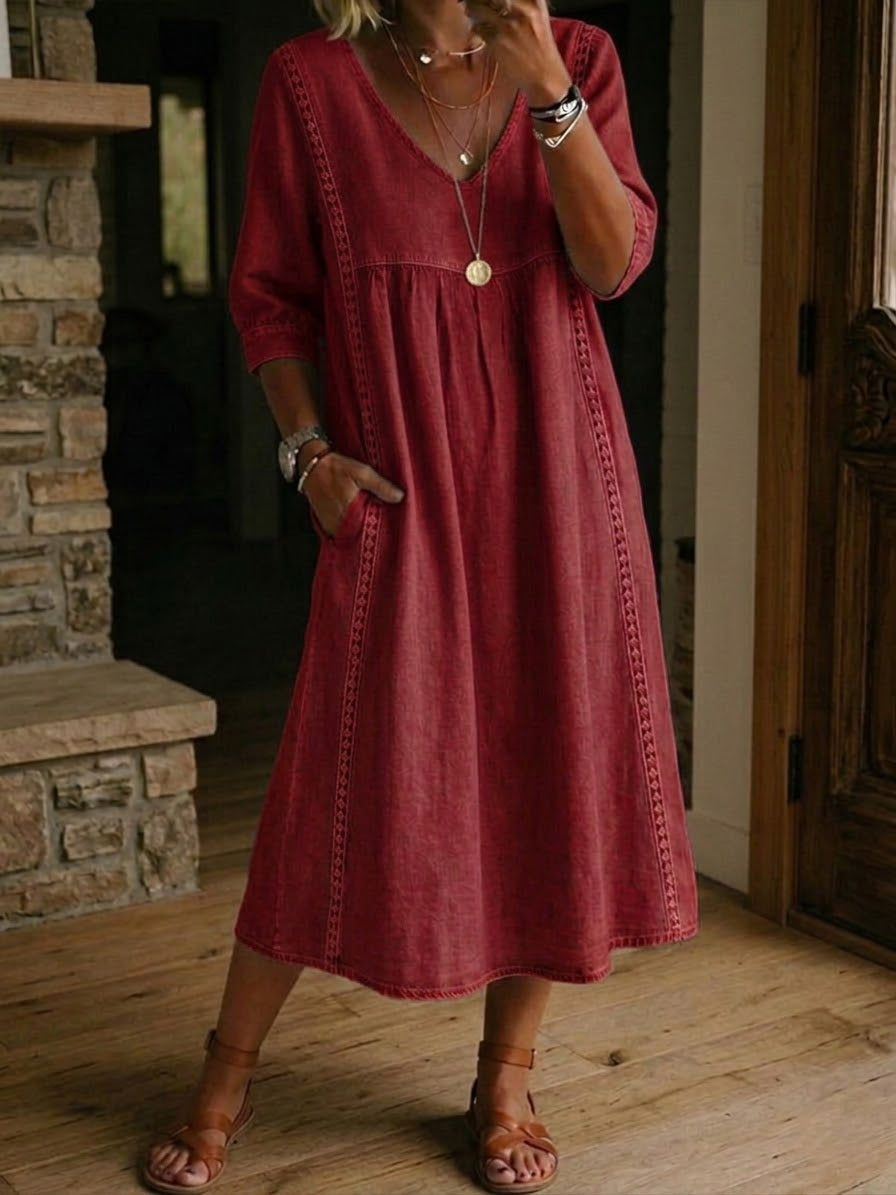 Alba | Vestido maxi con estampado floral artístico y algodón premium