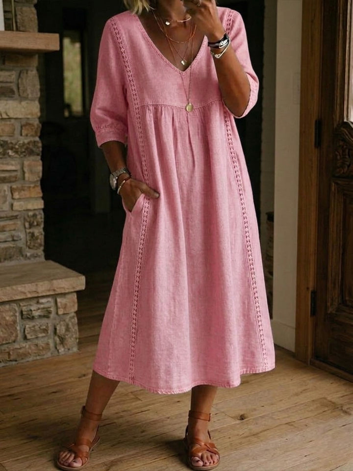 Alba | Vestido maxi con estampado floral artístico y algodón premium