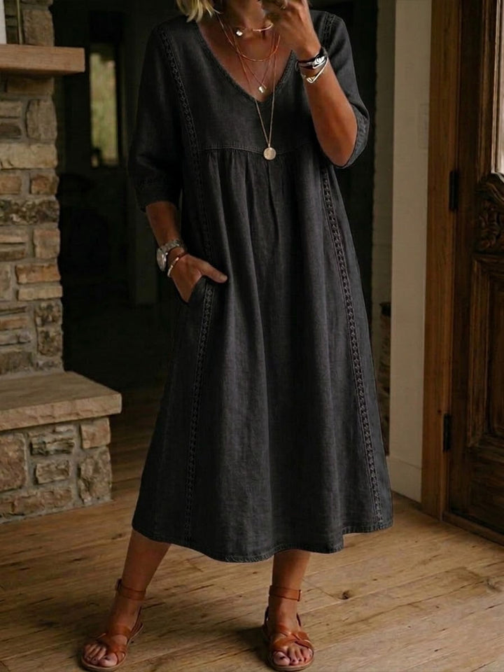Alba | Vestido maxi con estampado floral artístico y algodón premium
