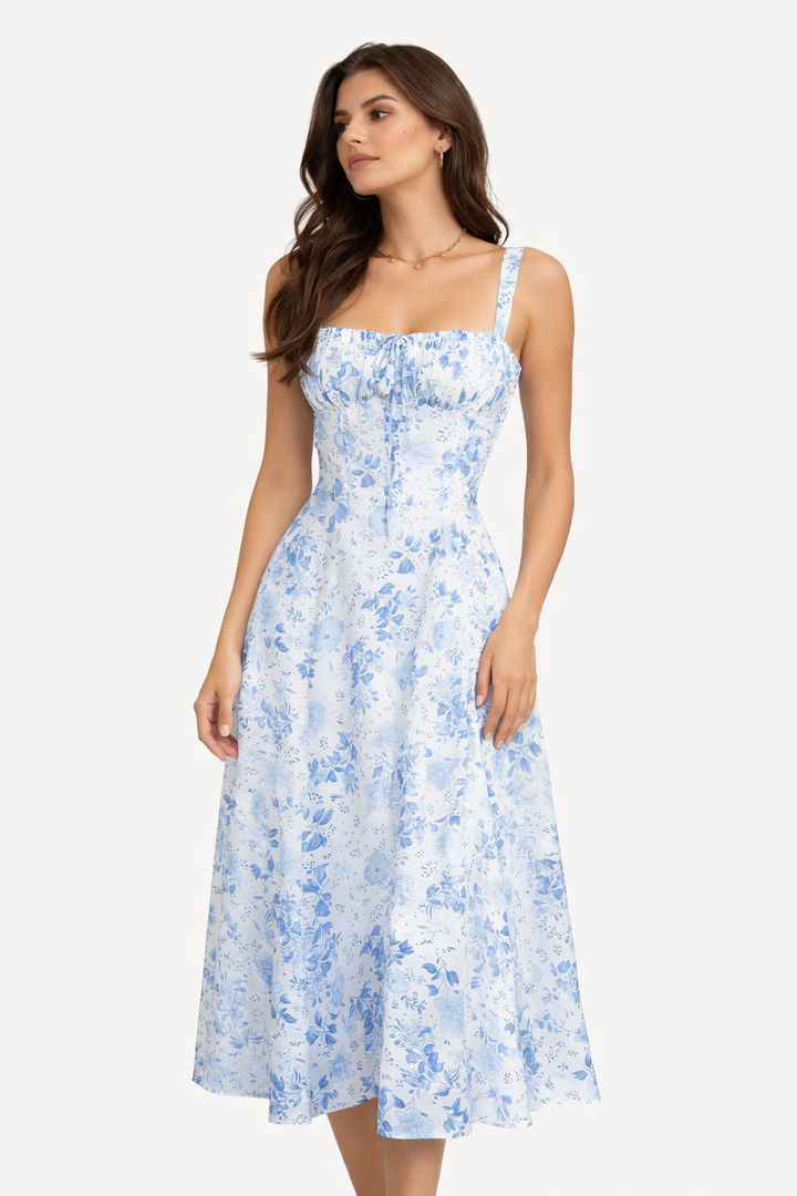 Floral | Vestido Azul